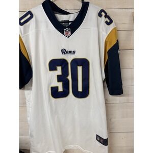 Los Angeles Rams Jersey Mens 2XL White Blue NFL Football Todd Gurley II Nike